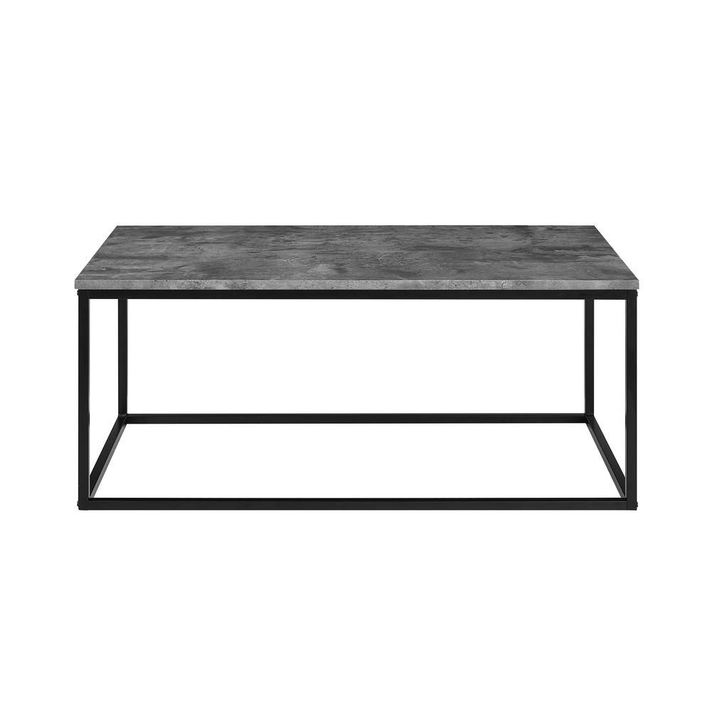 42" Mixed Material Coffee Table - Dark Concrete. Picture 3