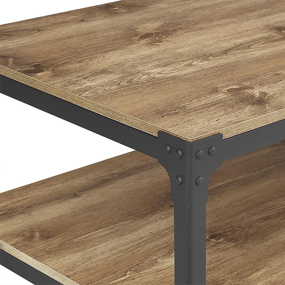 Angle Iron Rustic Wood Coffee Table - Barnwood. Picture 4