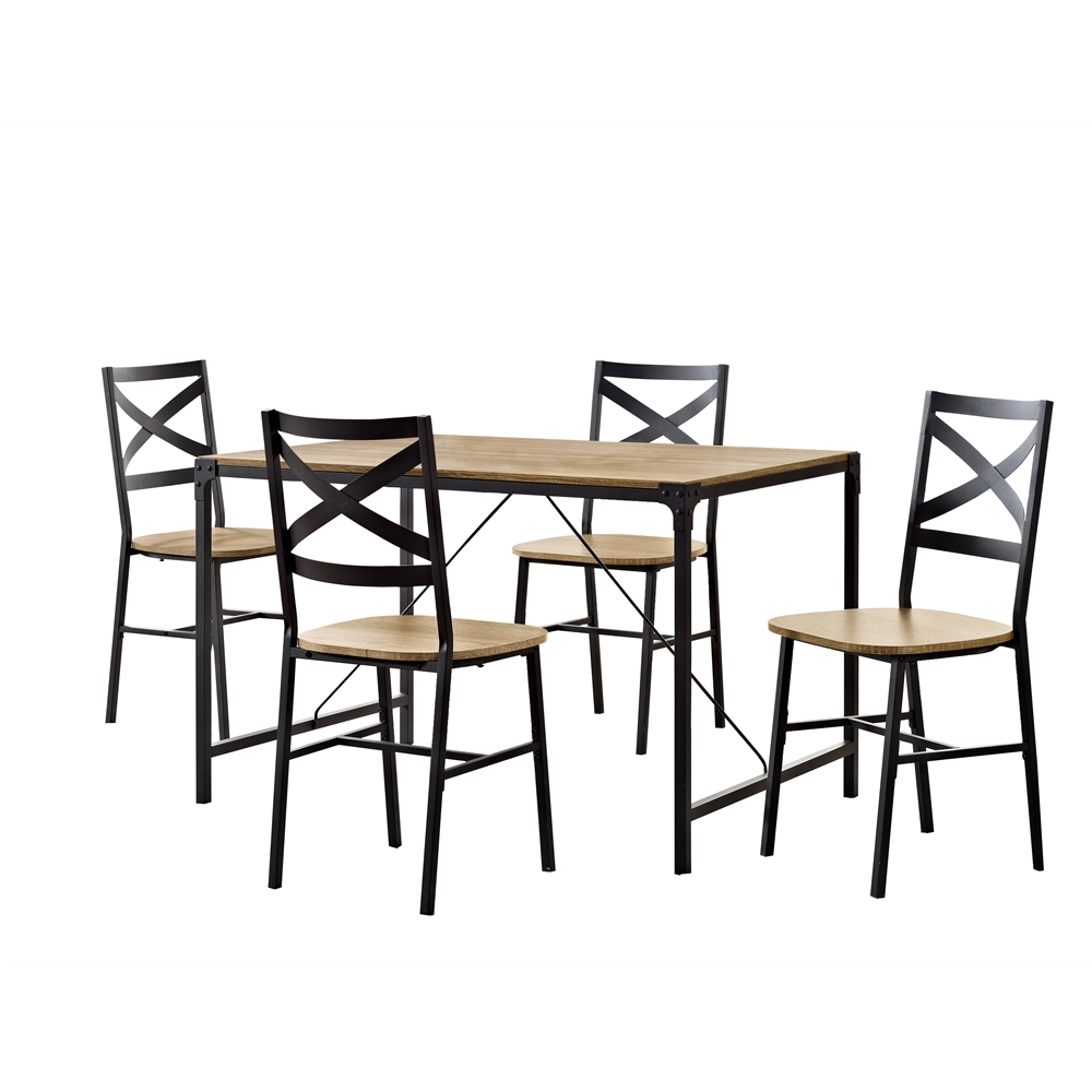 5-Piece Wood Dining Set - Barnwood. Picture 1