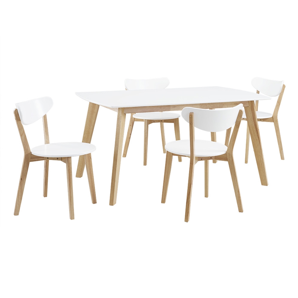 5- piece Retro Modern Wood Dining Set. Picture 1