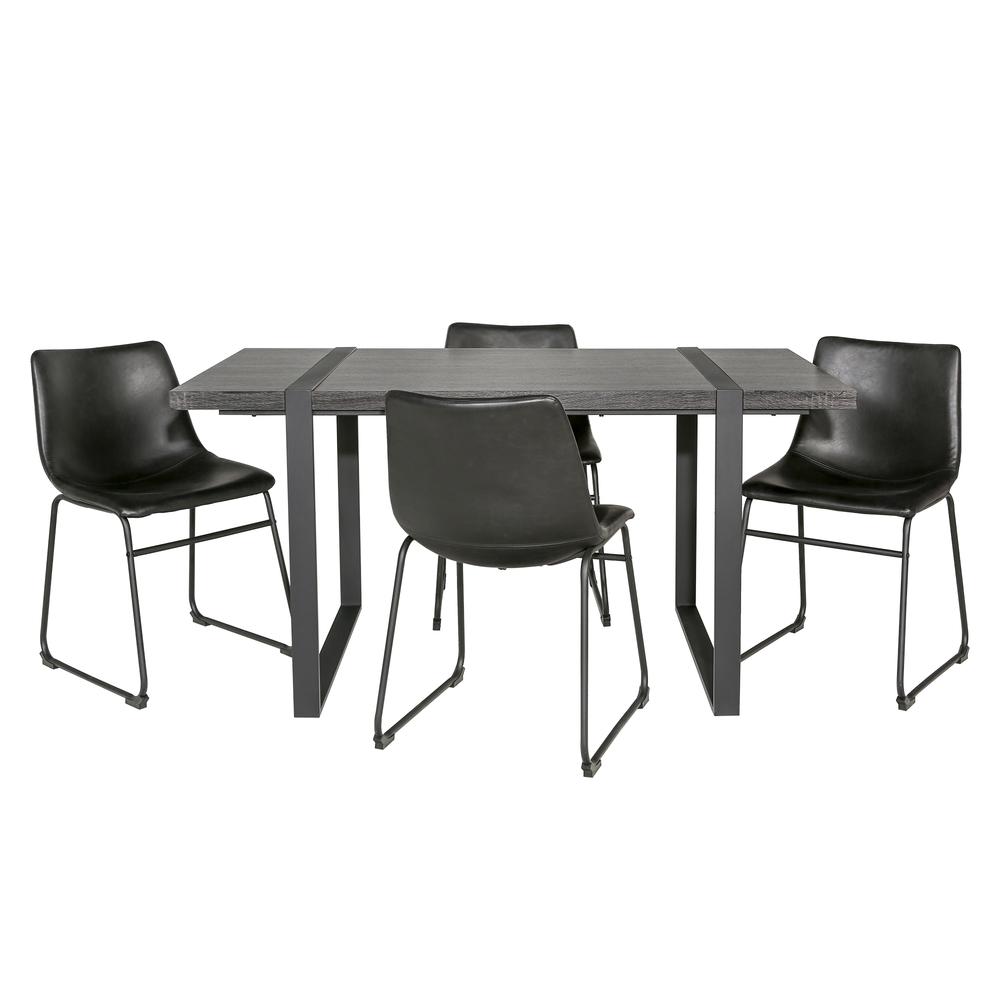 Urban Blend 5 Piece Dining Set - Charcoal/Black. Picture 3