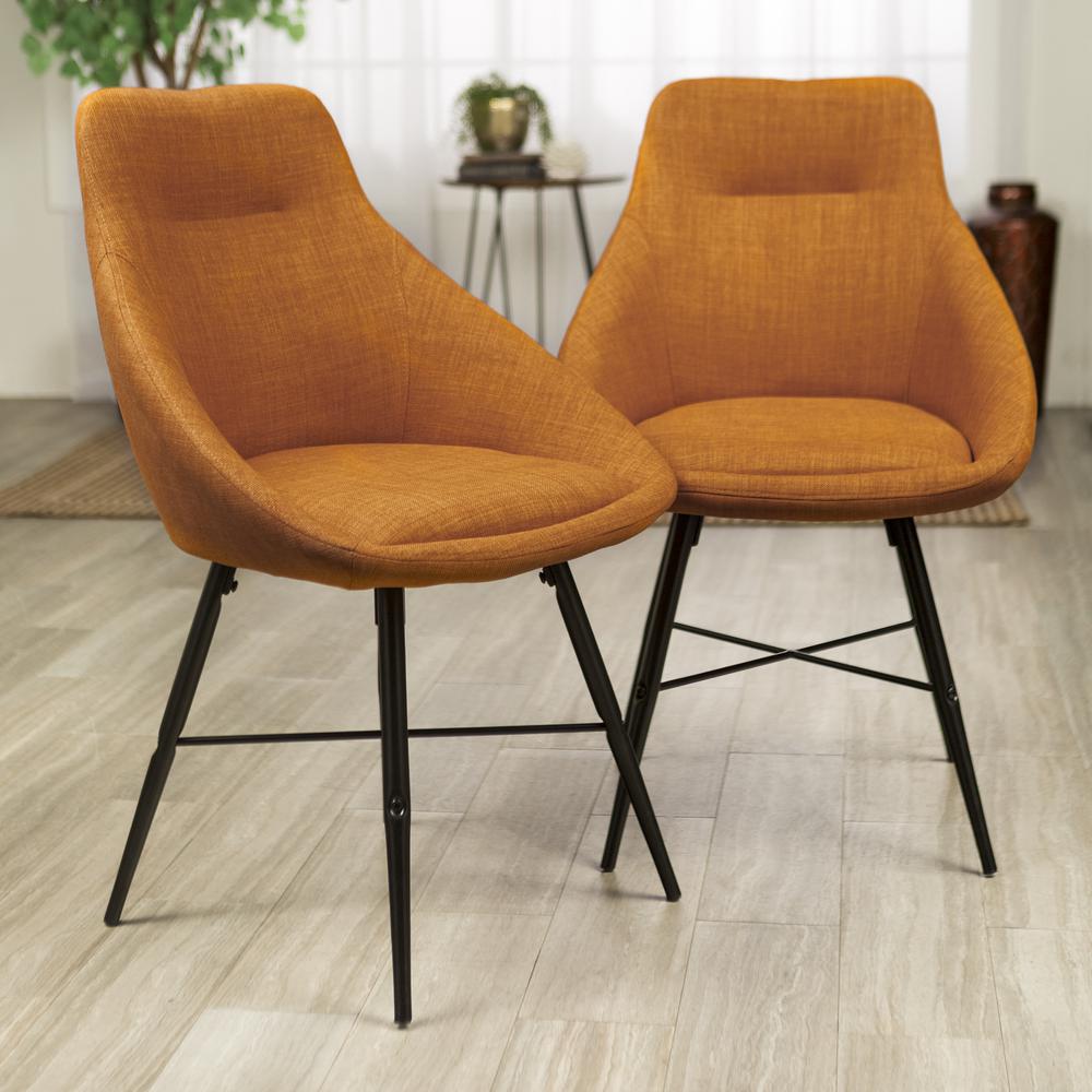 Urban Upholstered Side Chair, Set of 2 - Orange. Picture 2