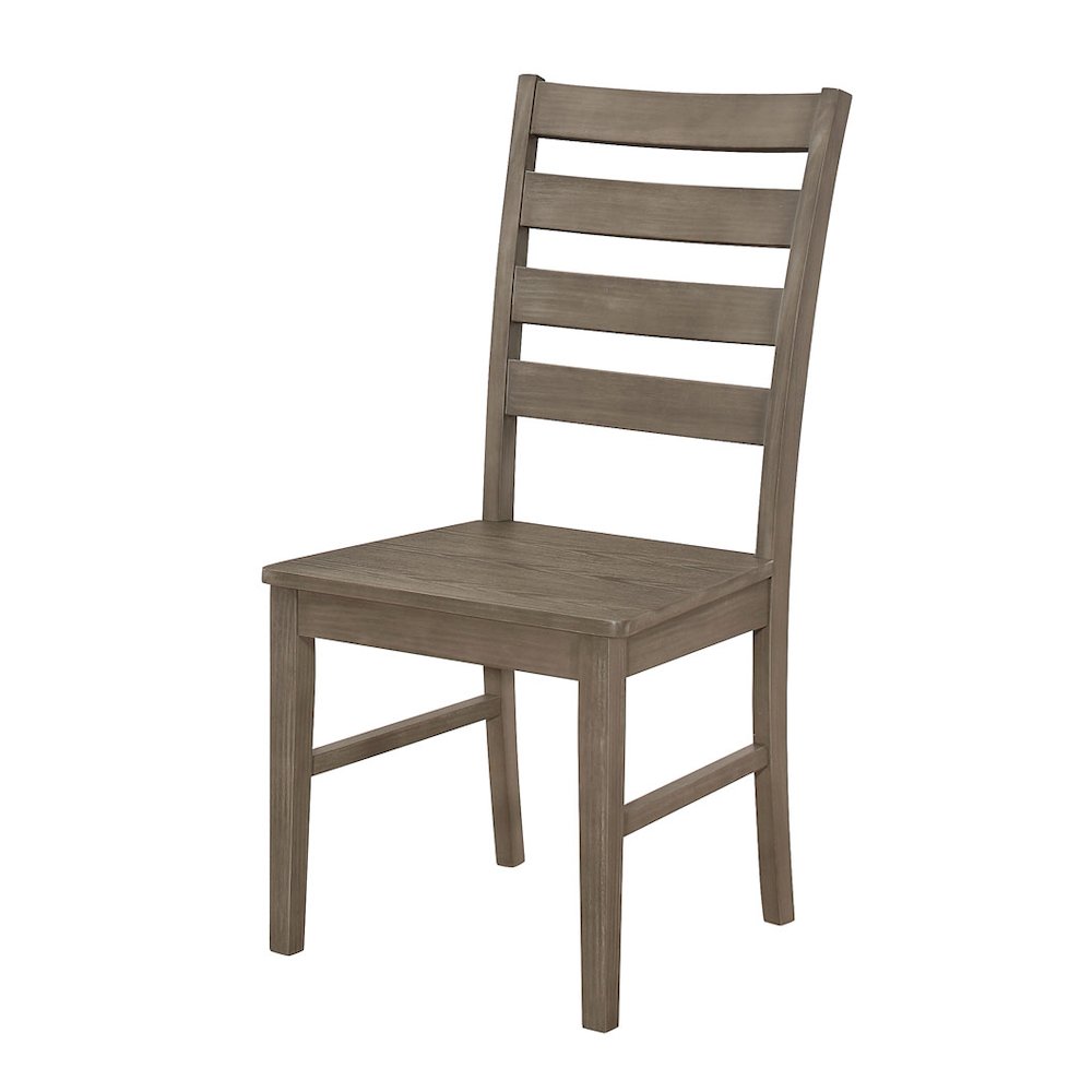 Wood Ladder Back Dining Chair, Set of 2 - Aged Grey. Picture 3