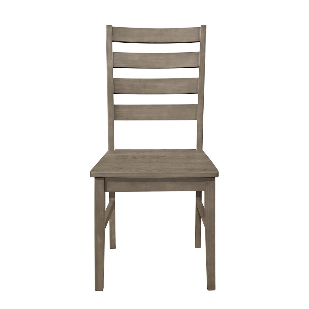 Wood Ladder Back Dining Chair, Set of 2 - Aged Grey. Picture 4