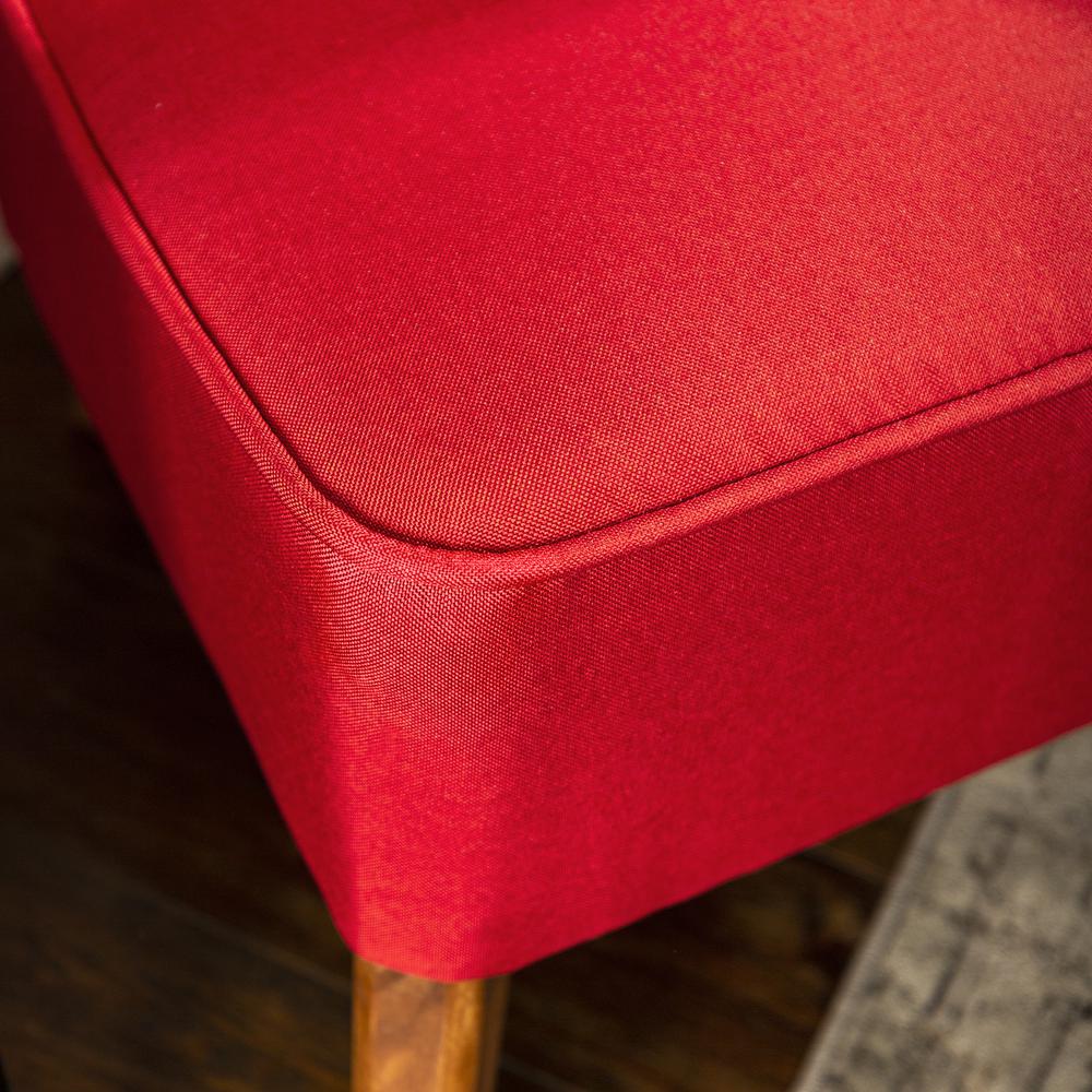 Modern Accent Chair with Curved Back - Red. Picture 4