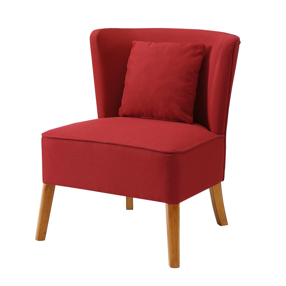 Modern Accent Chair with Curved Back - Red. Picture 1