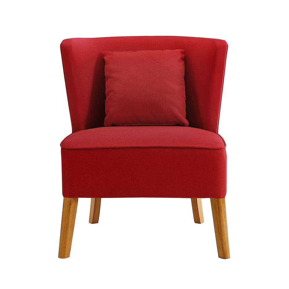Modern Accent Chair with Curved Back - Red. Picture 5