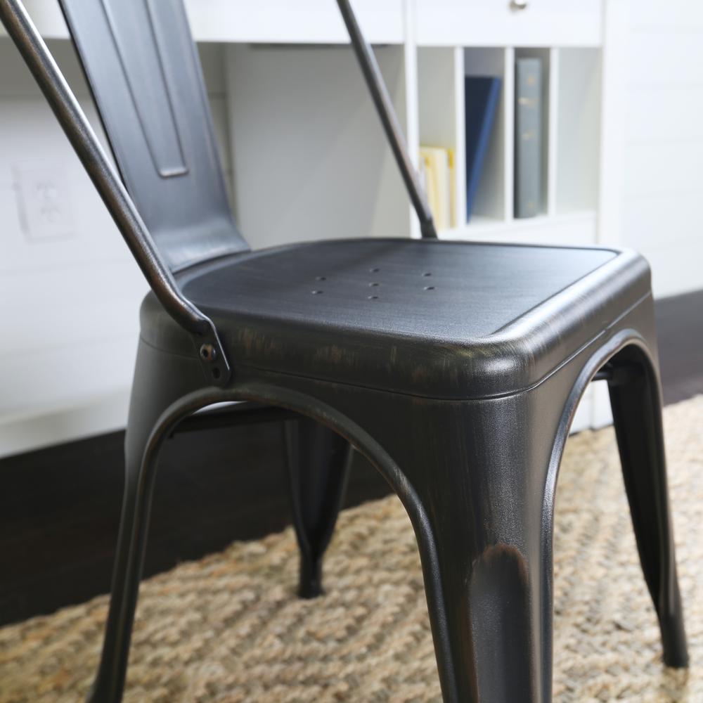 Metal Café Chair - Antique Black. Picture 2