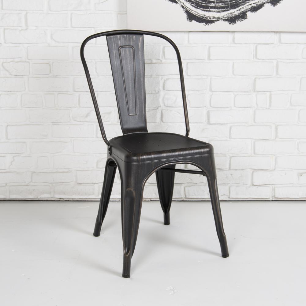 Metal Café Chair - Antique Black. Picture 1