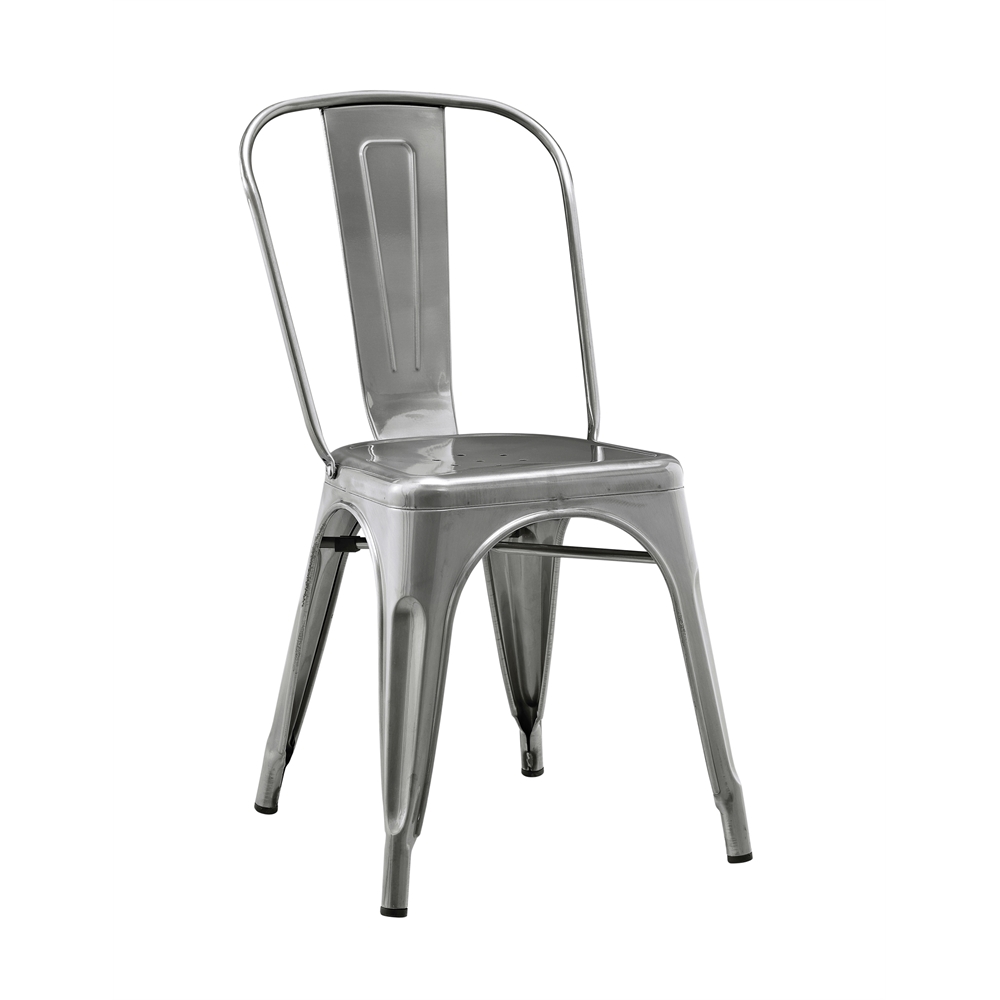 Metal Café Chair - Gun Metal. Picture 1