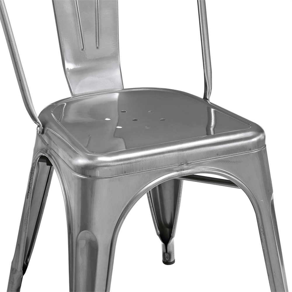 Metal Café Chair - Gun Metal. Picture 3