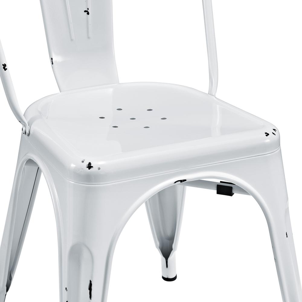 Metal Café Chair - Antique White. Picture 4