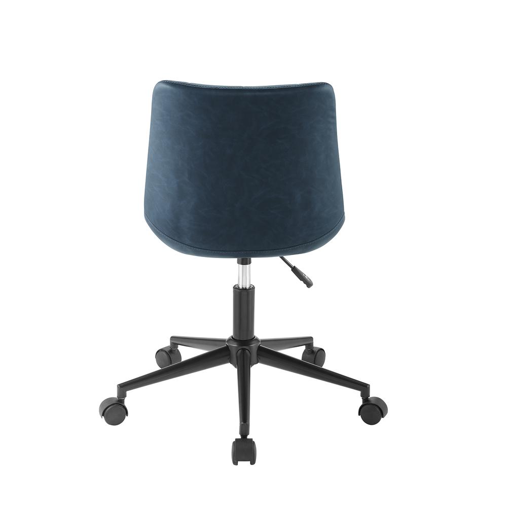 Josie Upholstered Armless Swivel Task Chair - Navy. Picture 6