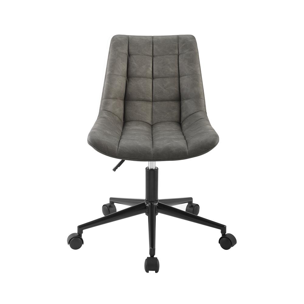 Josie Upholstered Armless Swivel Task Chair - Smoke Grey. Picture 3