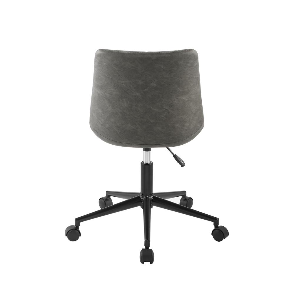 Josie Upholstered Armless Swivel Task Chair - Smoke Grey. Picture 4
