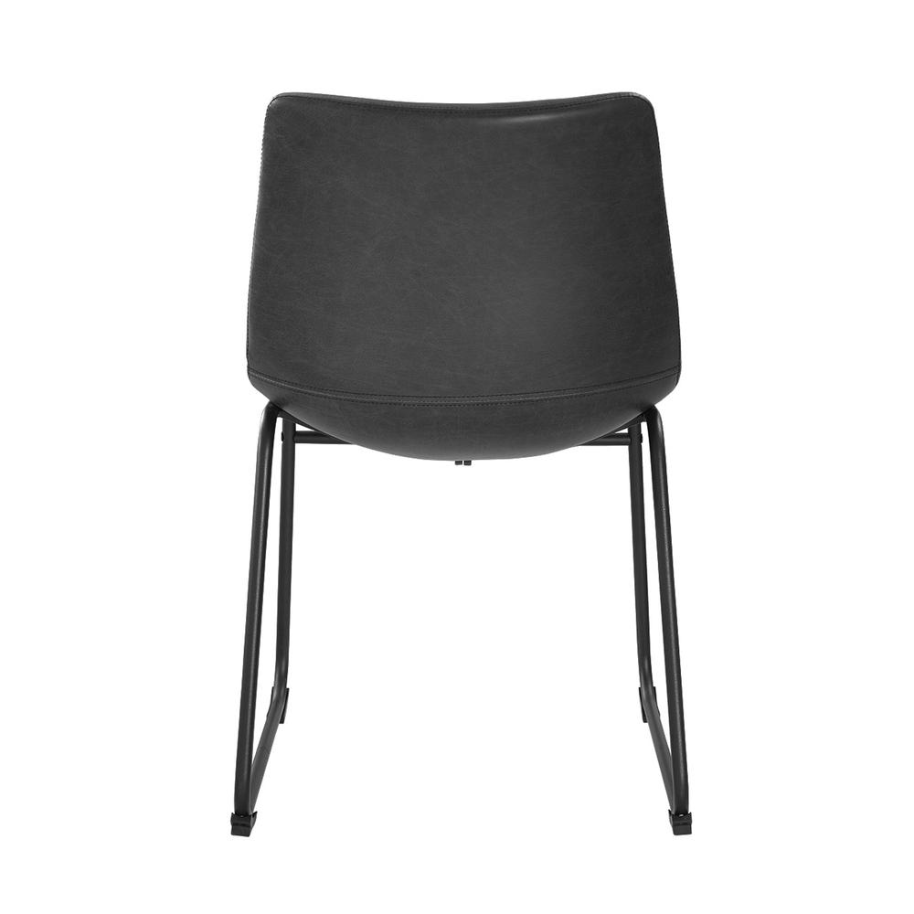 Black Faux Leather Dining Chairs - Set of 2. Picture 4