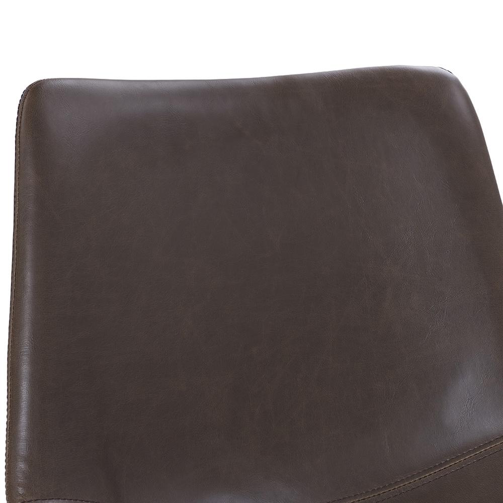 Brown Faux Leather Dining Chairs - Set of 2. Picture 4