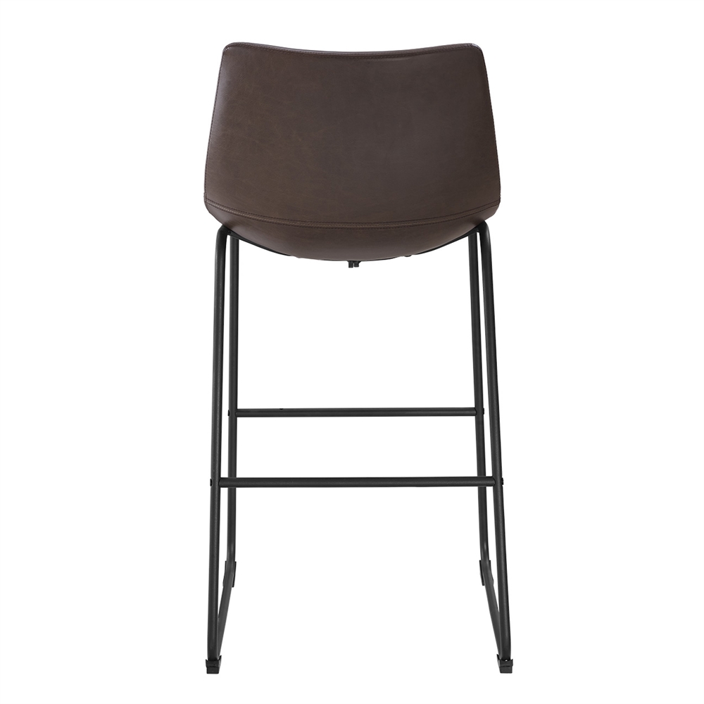Brown Faux Leather Barstools - Set of 2. Picture 3