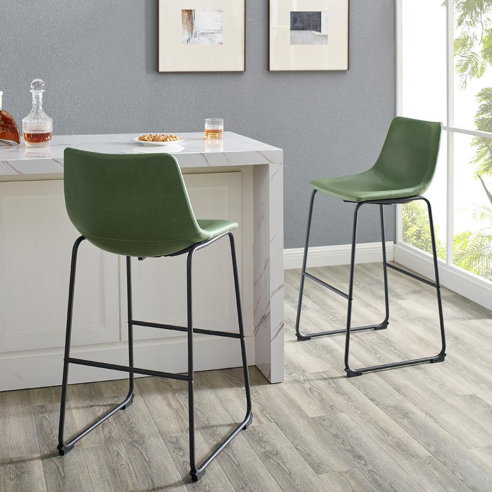 Green 2025 leather stools