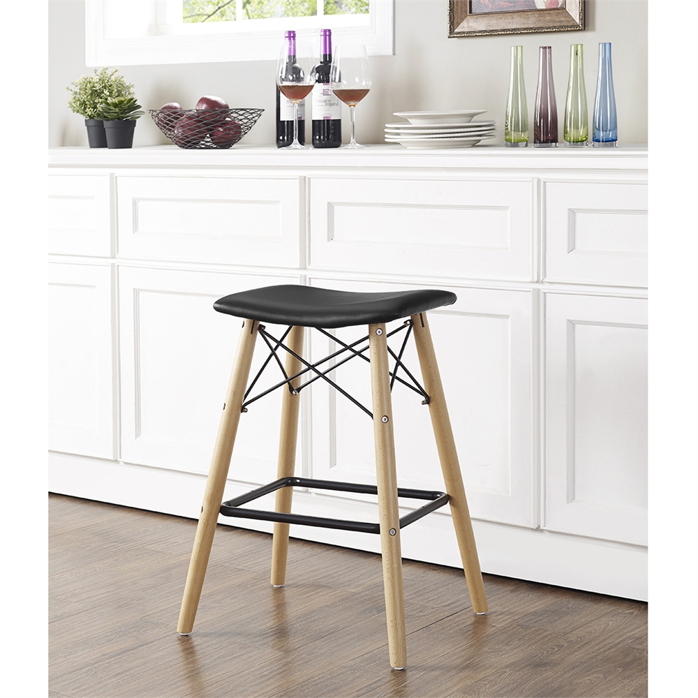 Retro Modern Faux Leather Counter Stool. Picture 2