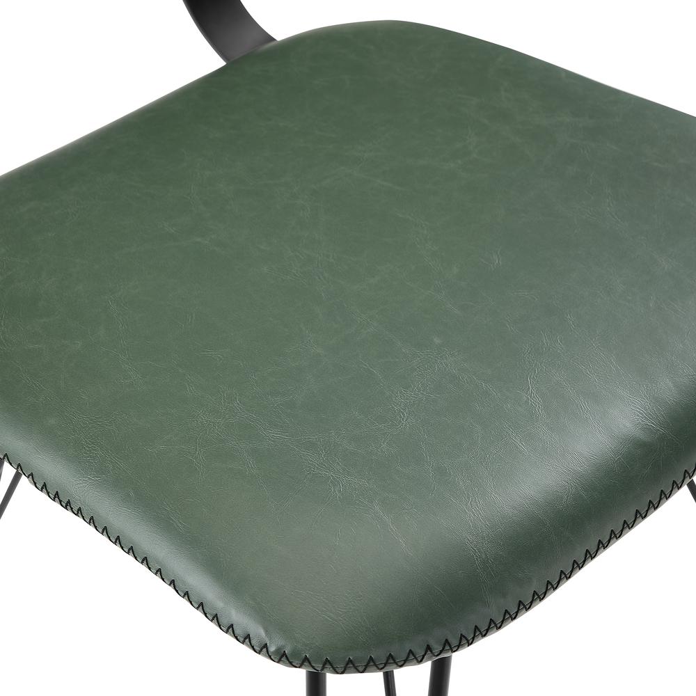 Mid Century Modern Accent Dining Chair with Black Edge Stitching, set of 2 - Green. Picture 5