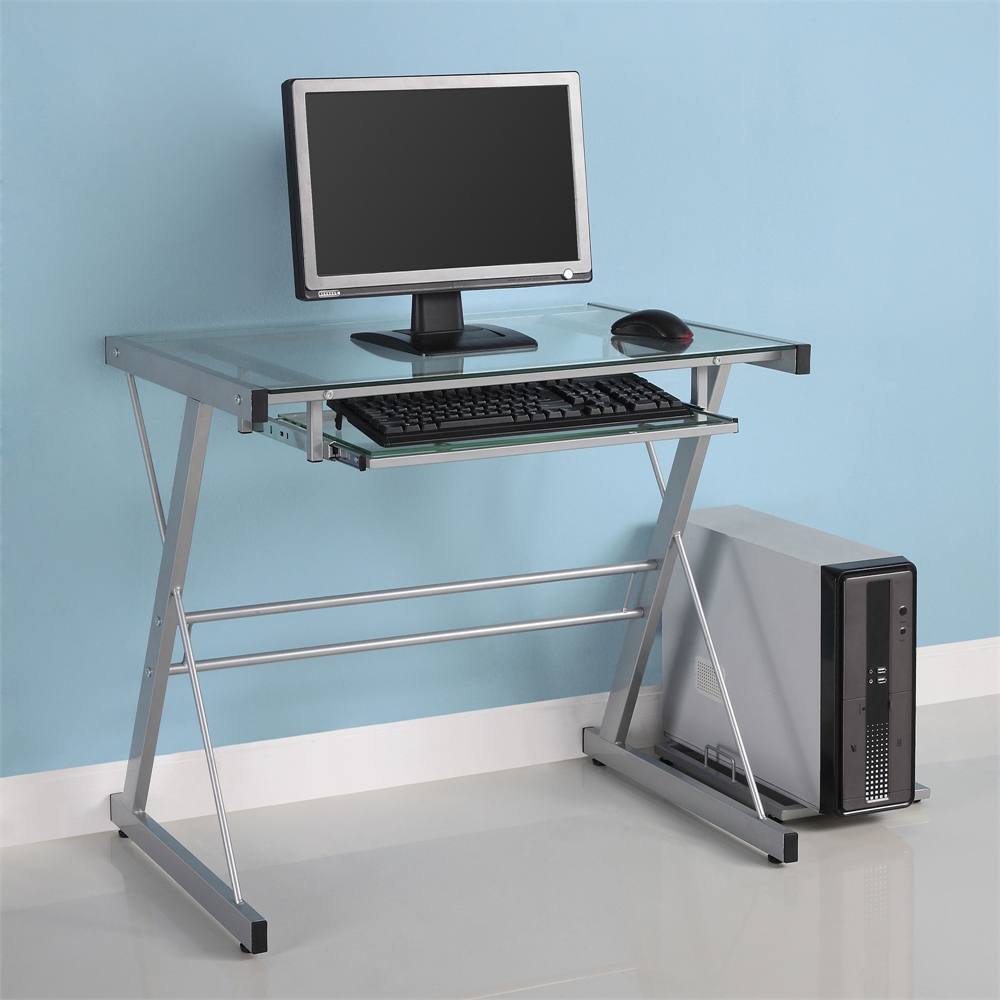 Silver Computer Desk. Picture 2