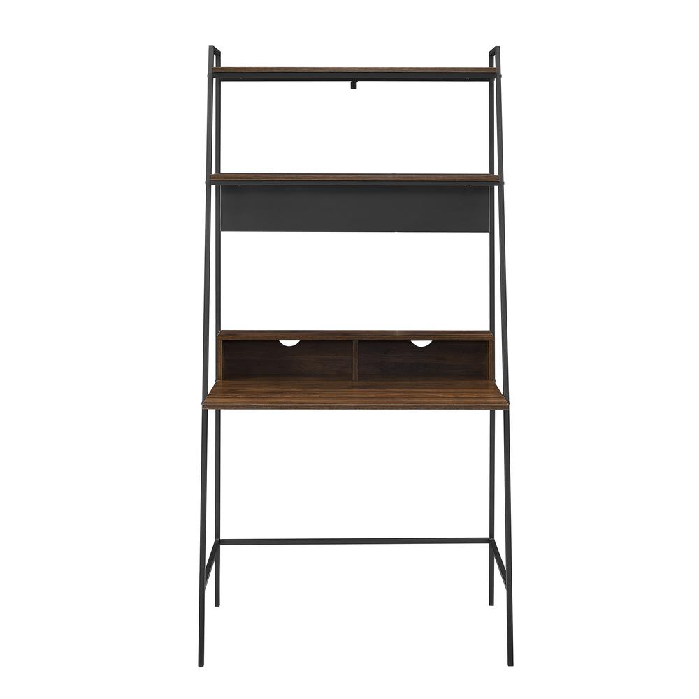 36" Modern Wood Ladder Computer Desk - Dark Walnut. Picture 1