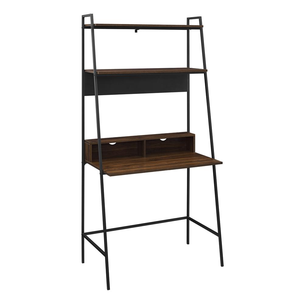 36" Modern Wood Ladder Computer Desk - Dark Walnut. Picture 2