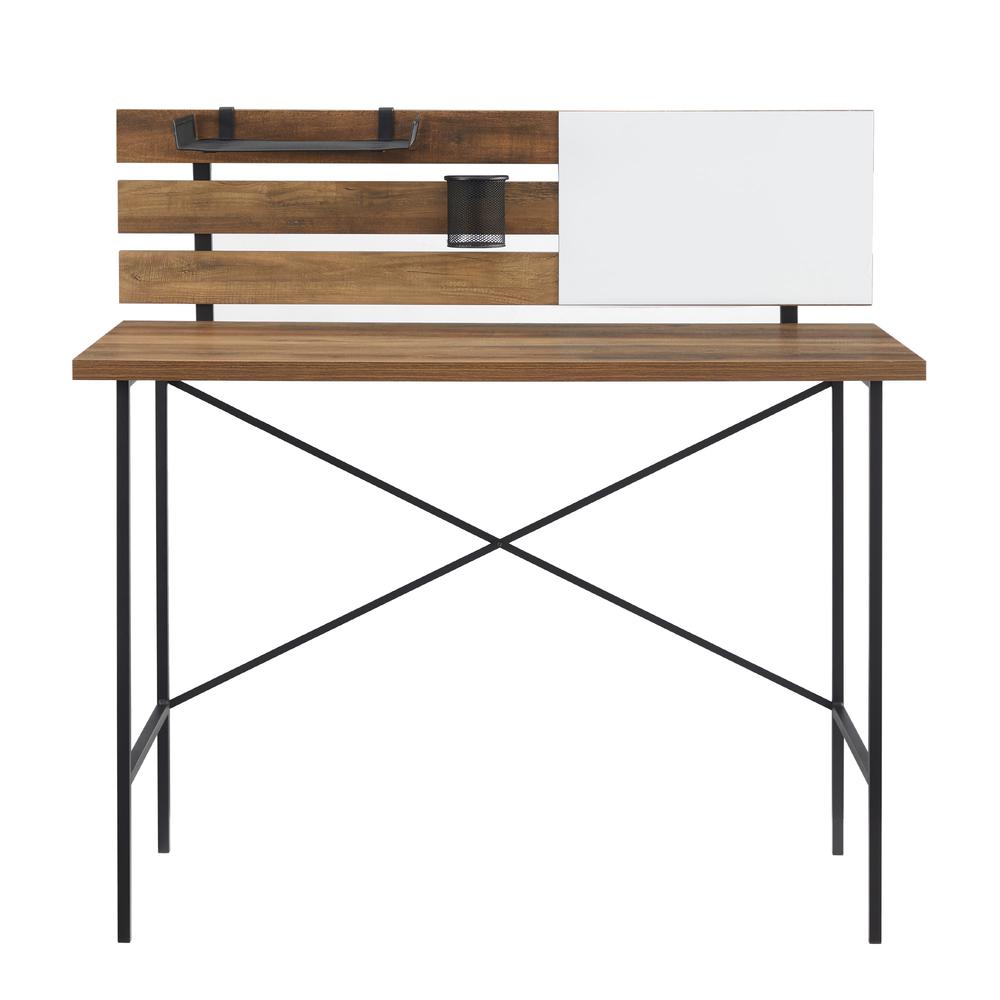 42" Modern Slat Back Adjustable Storage Writing Desk - Reclaimed Barnwood. Picture 3