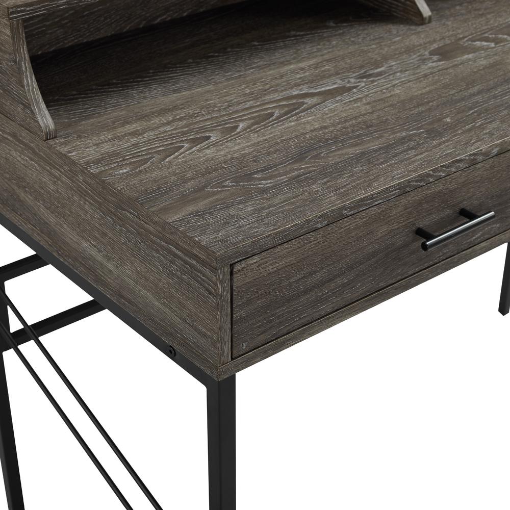 Vetti 44" 2-Drawer Desk with Hutch - Cerused Ash. Picture 5