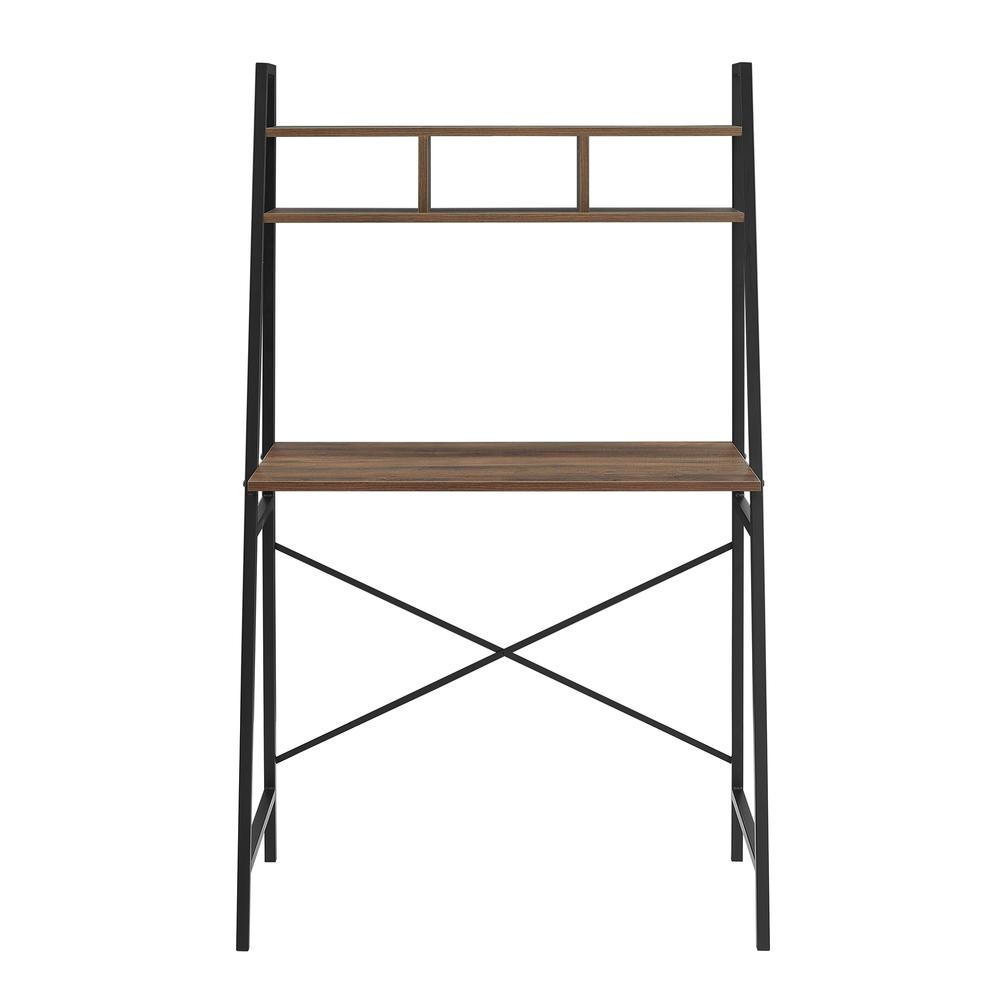 Mini Arlo 56" Tall Compact Industrial Ladder Desk with Storage - Reclaimed Barnwood. Picture 2