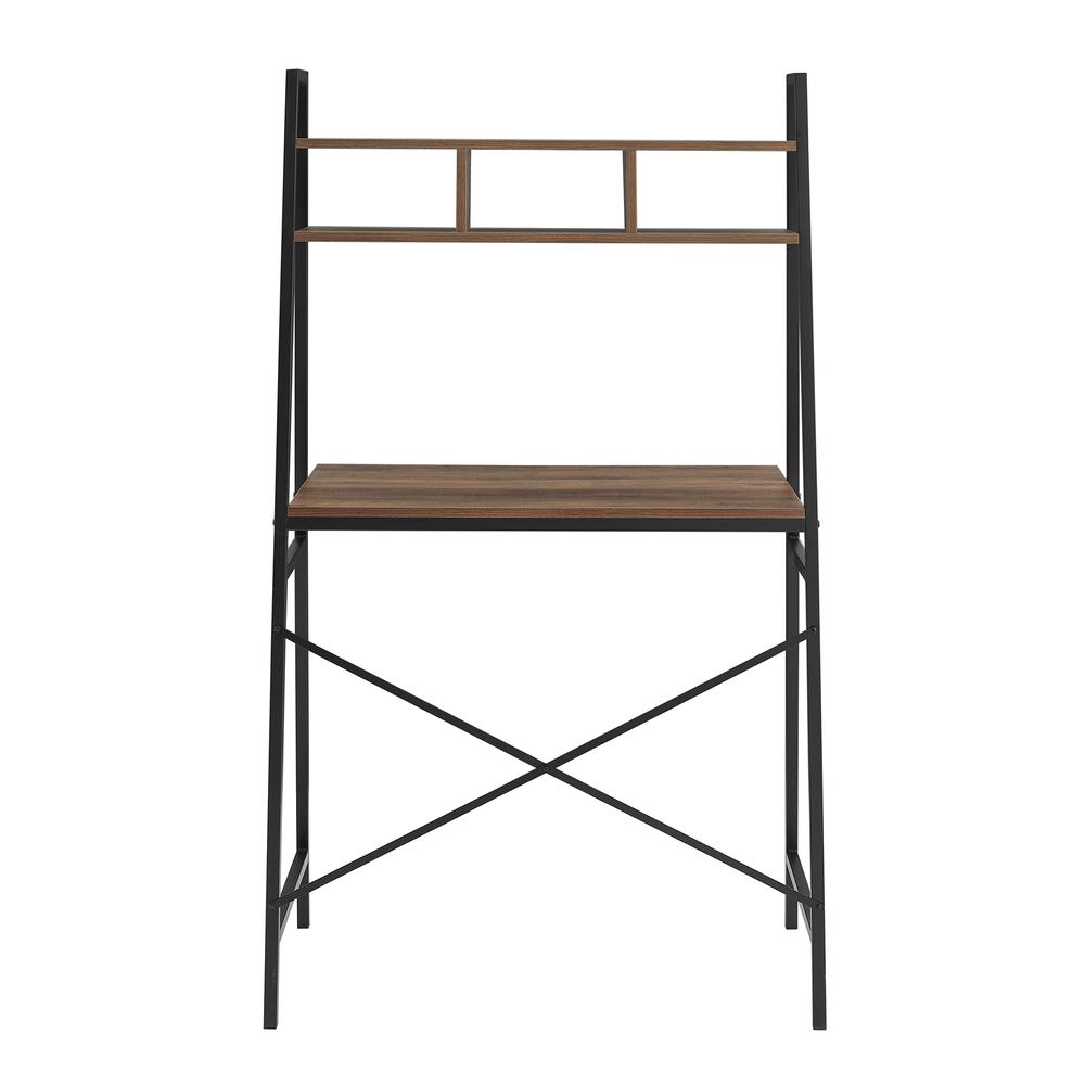 Mini Arlo 56" Tall Compact Industrial Ladder Desk with Storage - Reclaimed Barnwood. Picture 4