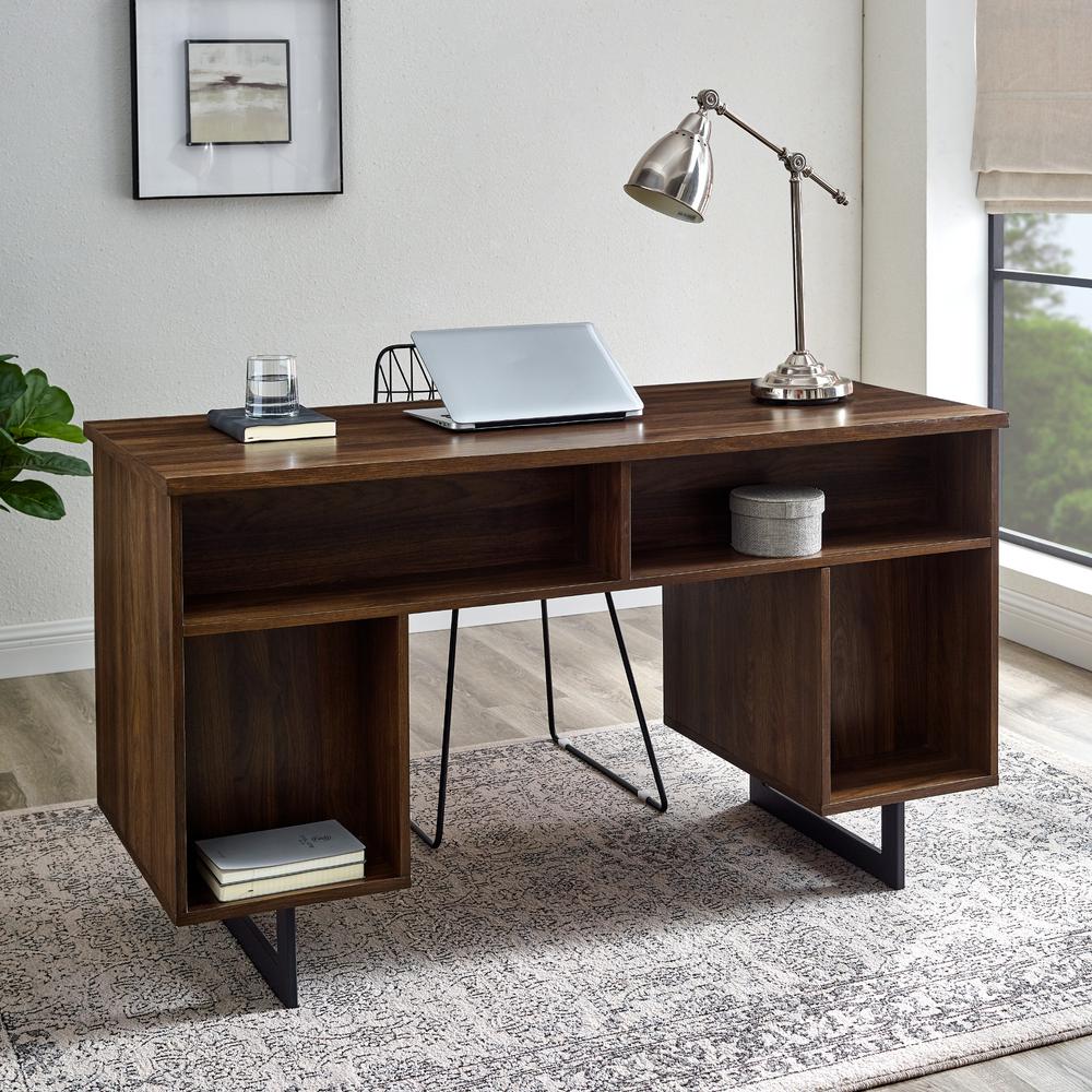 Perkins 54" Executive Desk with Dual Storage - Dark Walnut. Picture 2