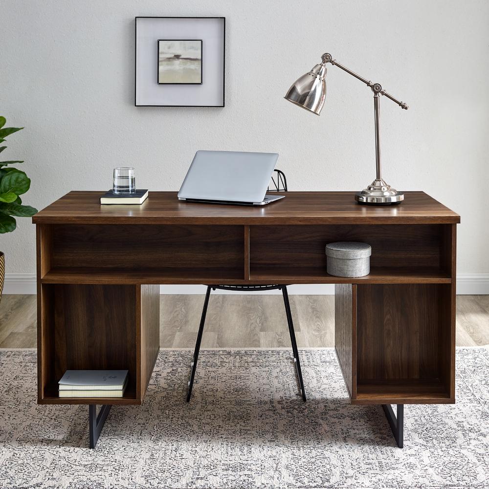 Perkins 54" Executive Desk with Dual Storage - Dark Walnut. Picture 3