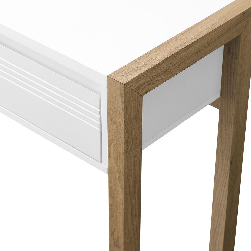 Ashton 46" Fluted Drawer Writing Desk - English Oak/Solid White. Picture 5