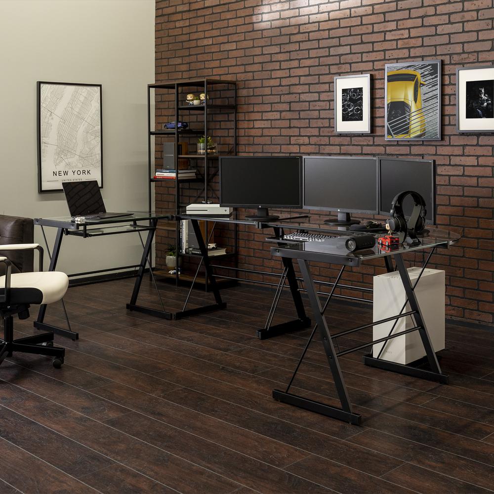 Z Frame Command Center Gaming Desk Station - Black. Picture 1