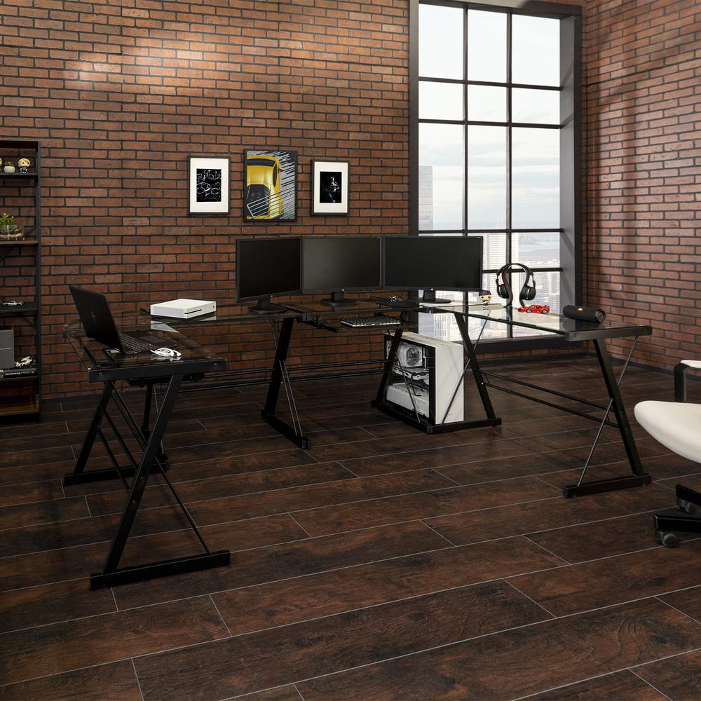 Z Frame Command Center Gaming Desk Station - Black. Picture 3