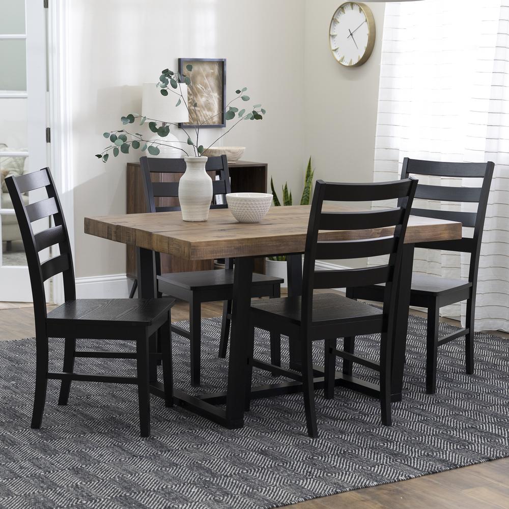 5-Piece Distressed Dining Set - Reclaimed Barnwood/Black. Picture 2