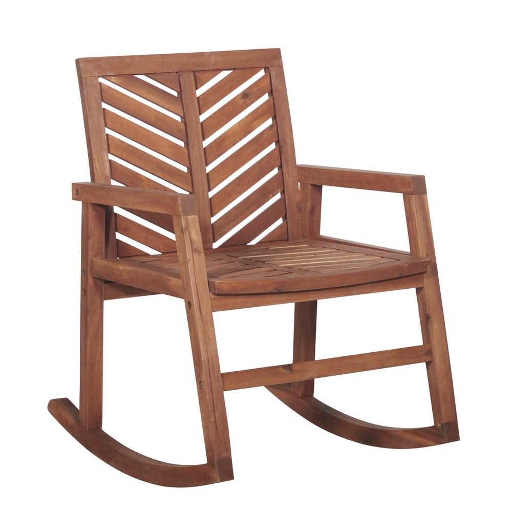 Outdoor Chevron Rocking Chair - Brown. Picture 3