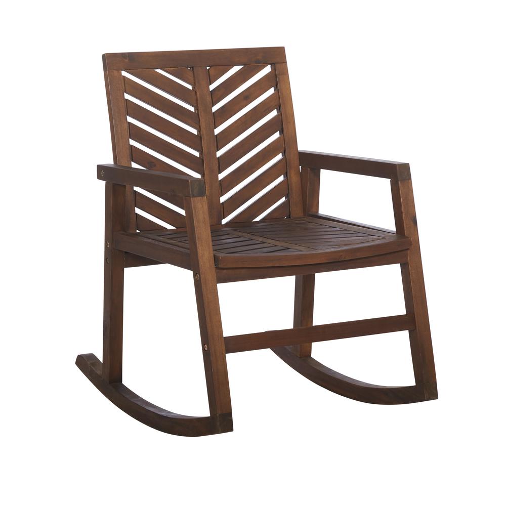 Outdoor Chevron Rocking Chair - Dark Brown. Picture 3