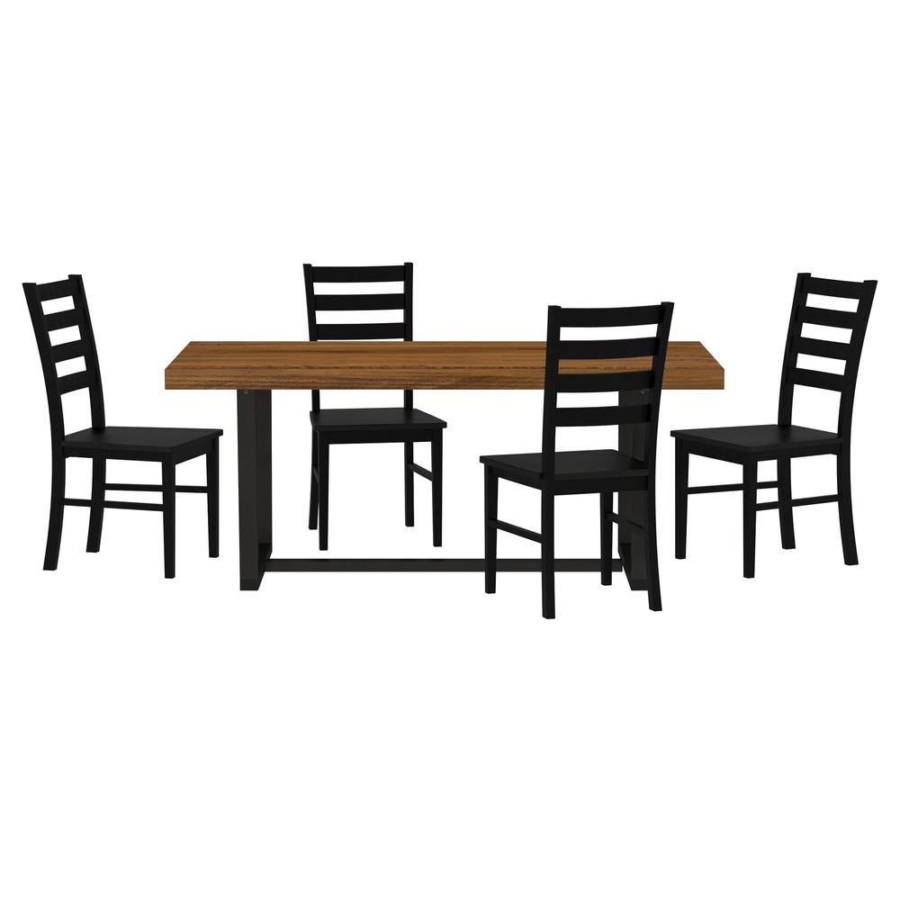 5 Piece Solid Wood Dining Table and 4 Chairs - Reclaimed Barnwood. Picture 2