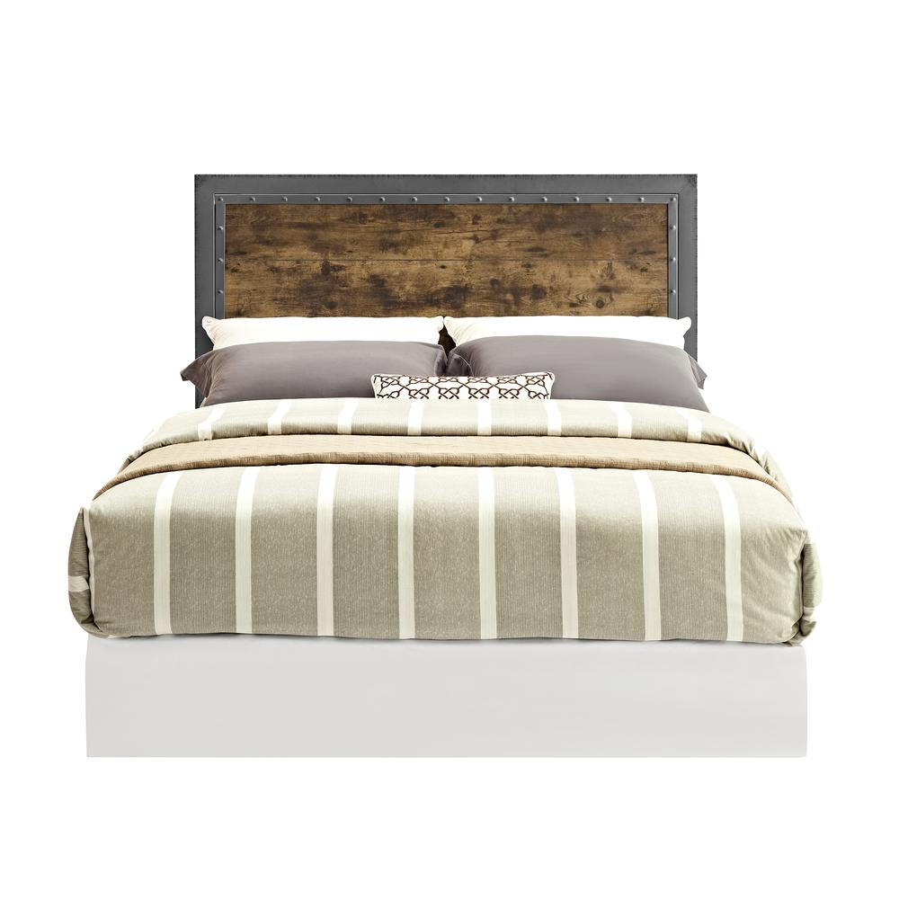 Industrial Queen Size Bed - Brown. Picture 9