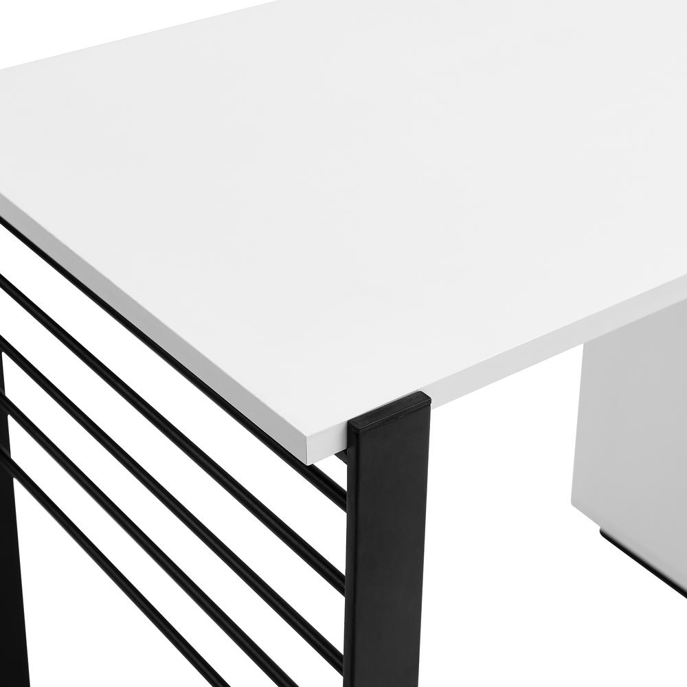 Contemporary Two-Tone Storage Desk – Solid White. Picture 4