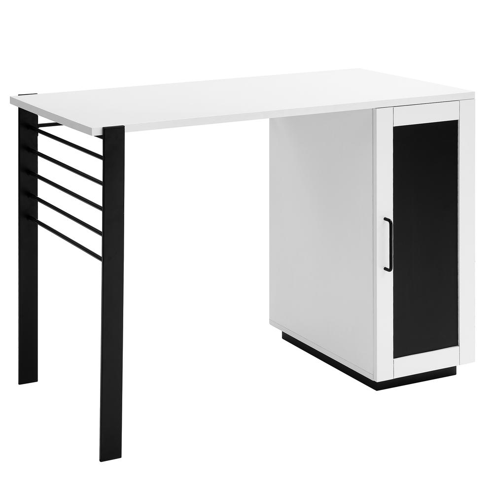 Contemporary Two-Tone Storage Desk – Solid White. Picture 1