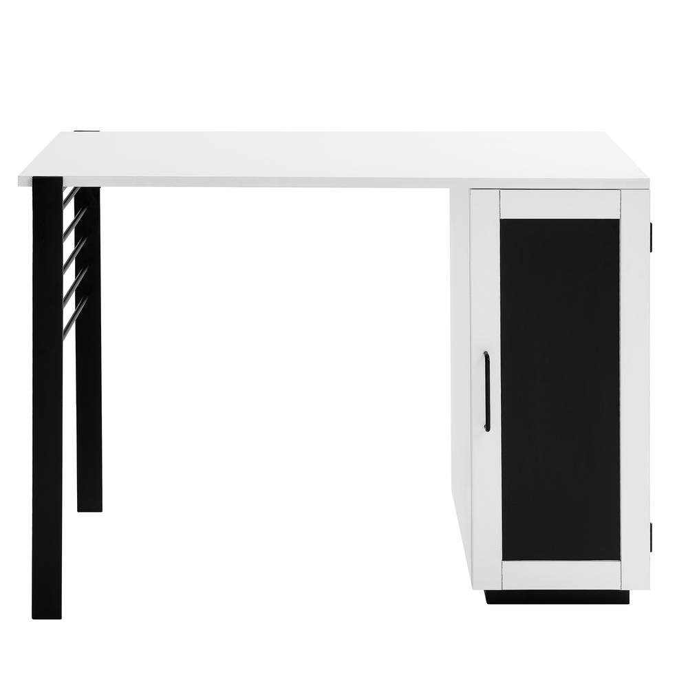 Contemporary Two-Tone Storage Desk – Solid White. Picture 3