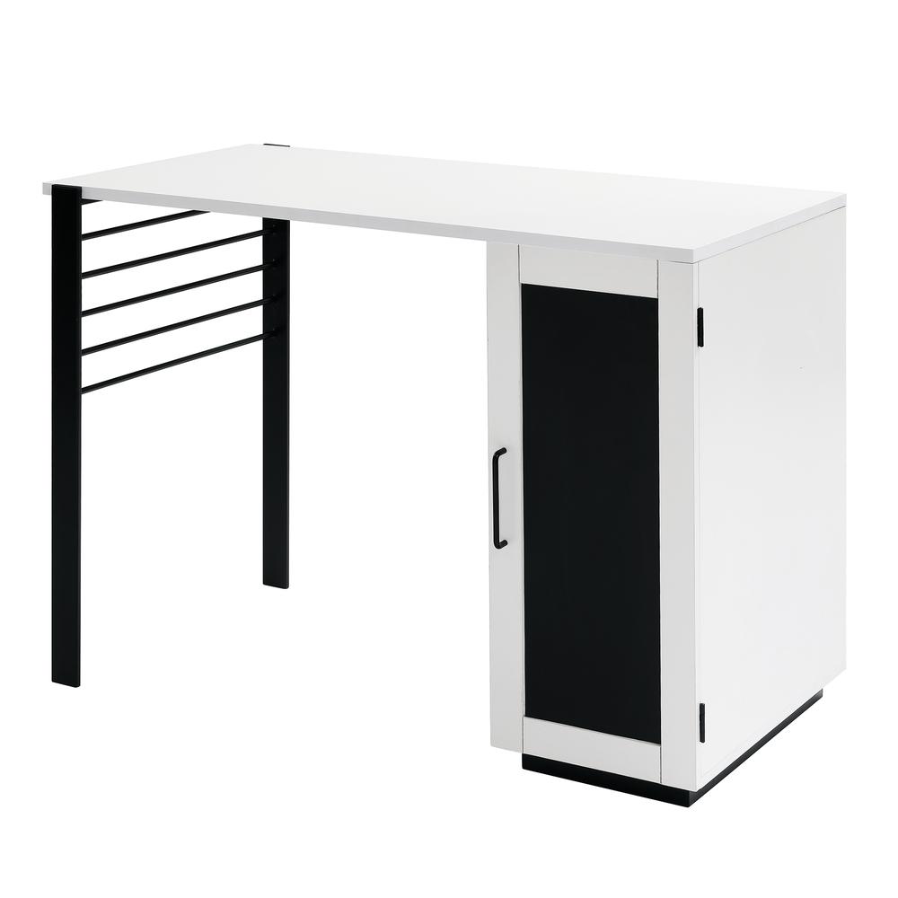 Contemporary Two-Tone Storage Desk – Solid White. Picture 2