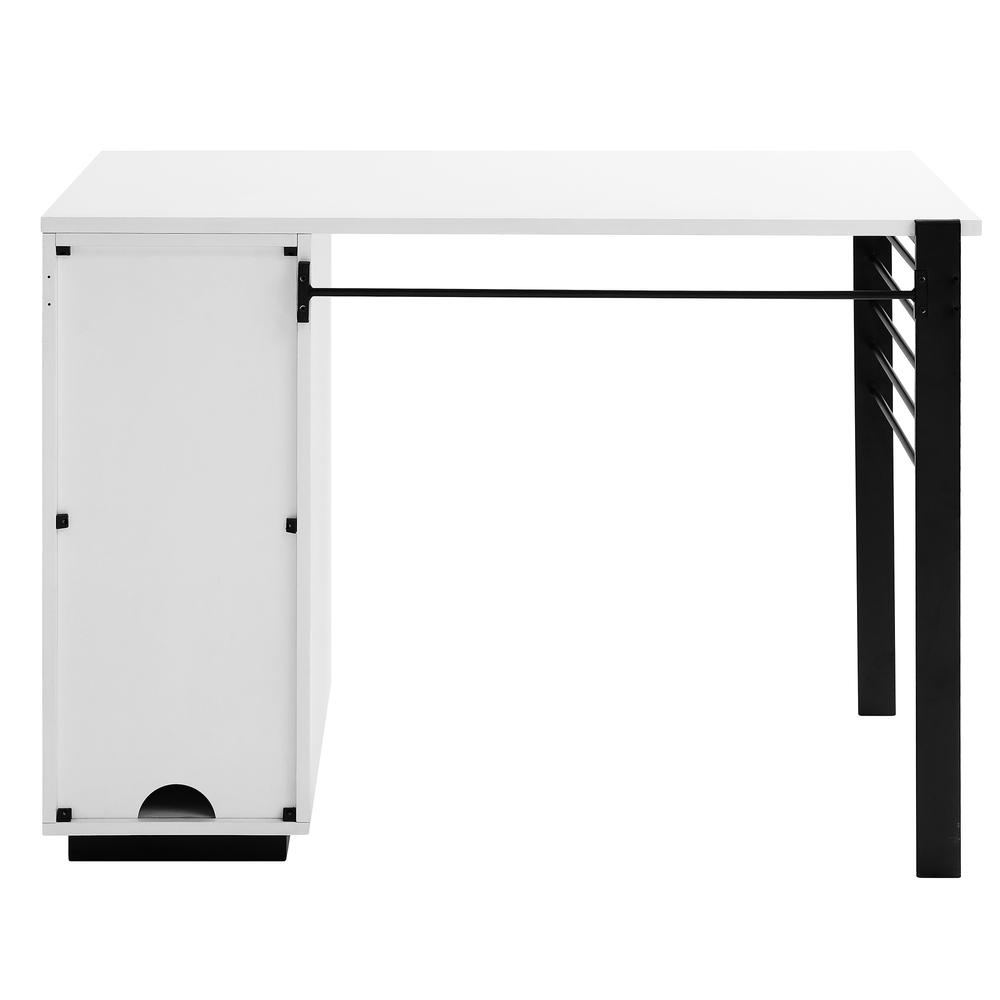 Contemporary Two-Tone Storage Desk – Solid White. Picture 5