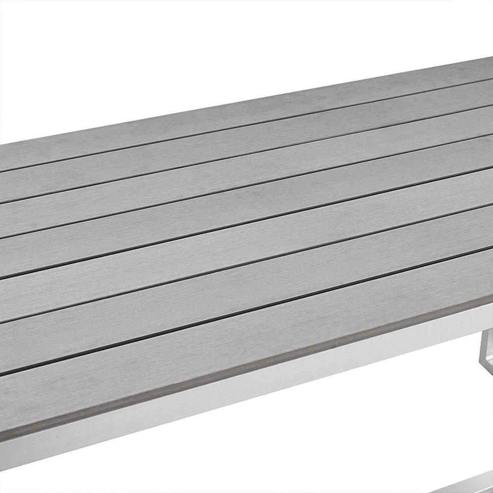 All-Weather Grey Patio Dining Bench. Picture 4