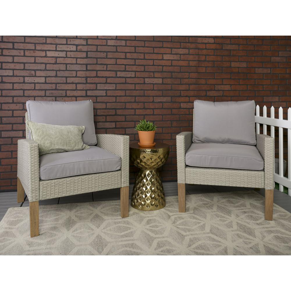 Modern Patio Rattan Chairs, Set of 2. Picture 3