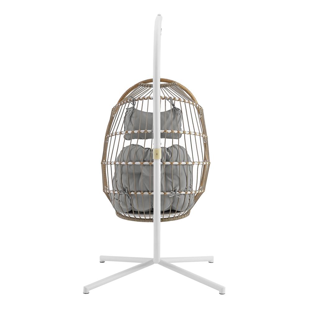 Swing Egg Chair with Stand - Brown/Grey. Picture 2